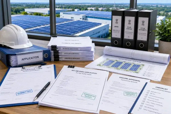 Solar project applications, technical documents, and approval forms